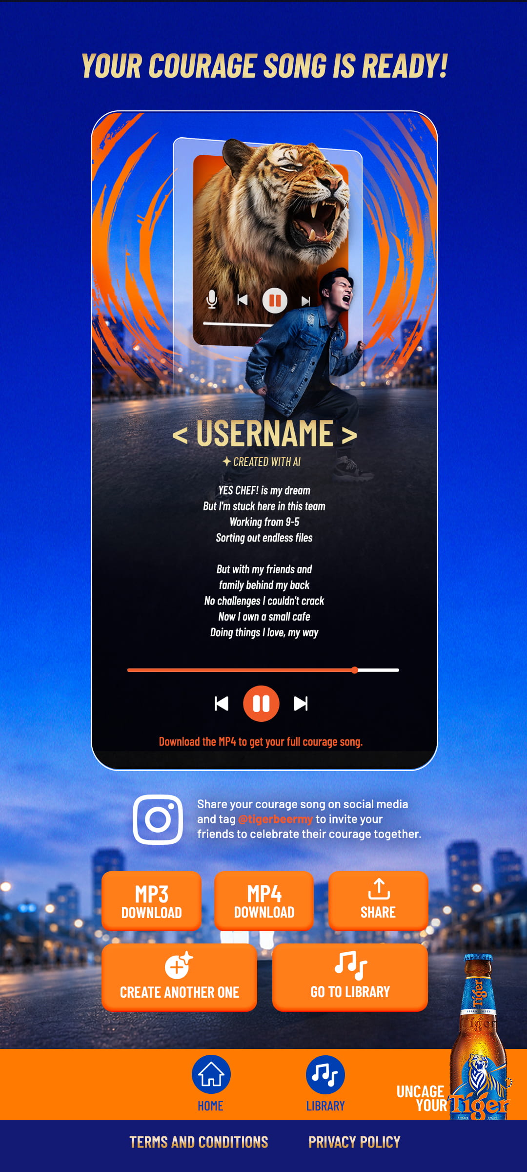 Create your own Tiger courage song